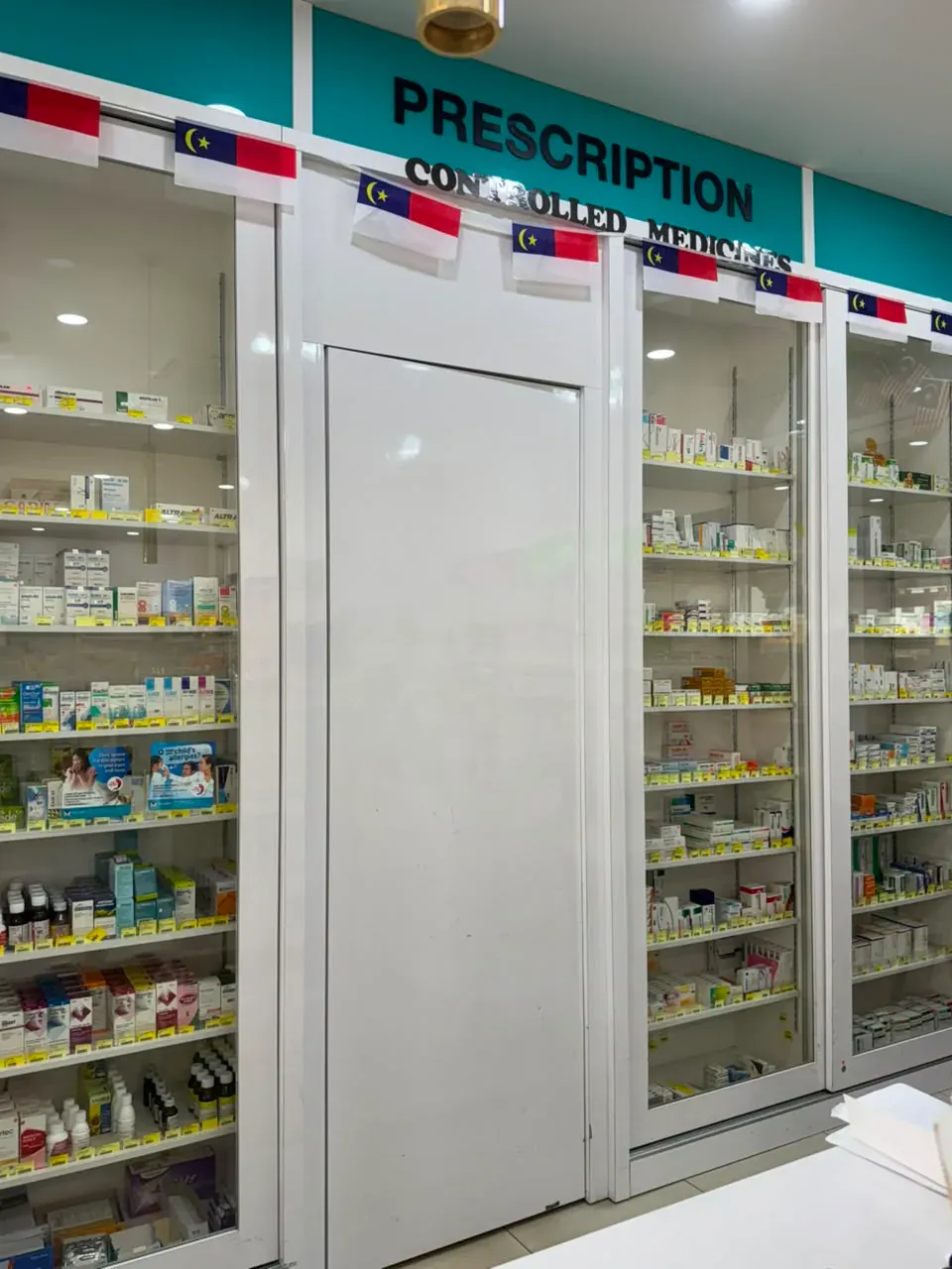 Prescription cabinets at the Bukit Baru branch