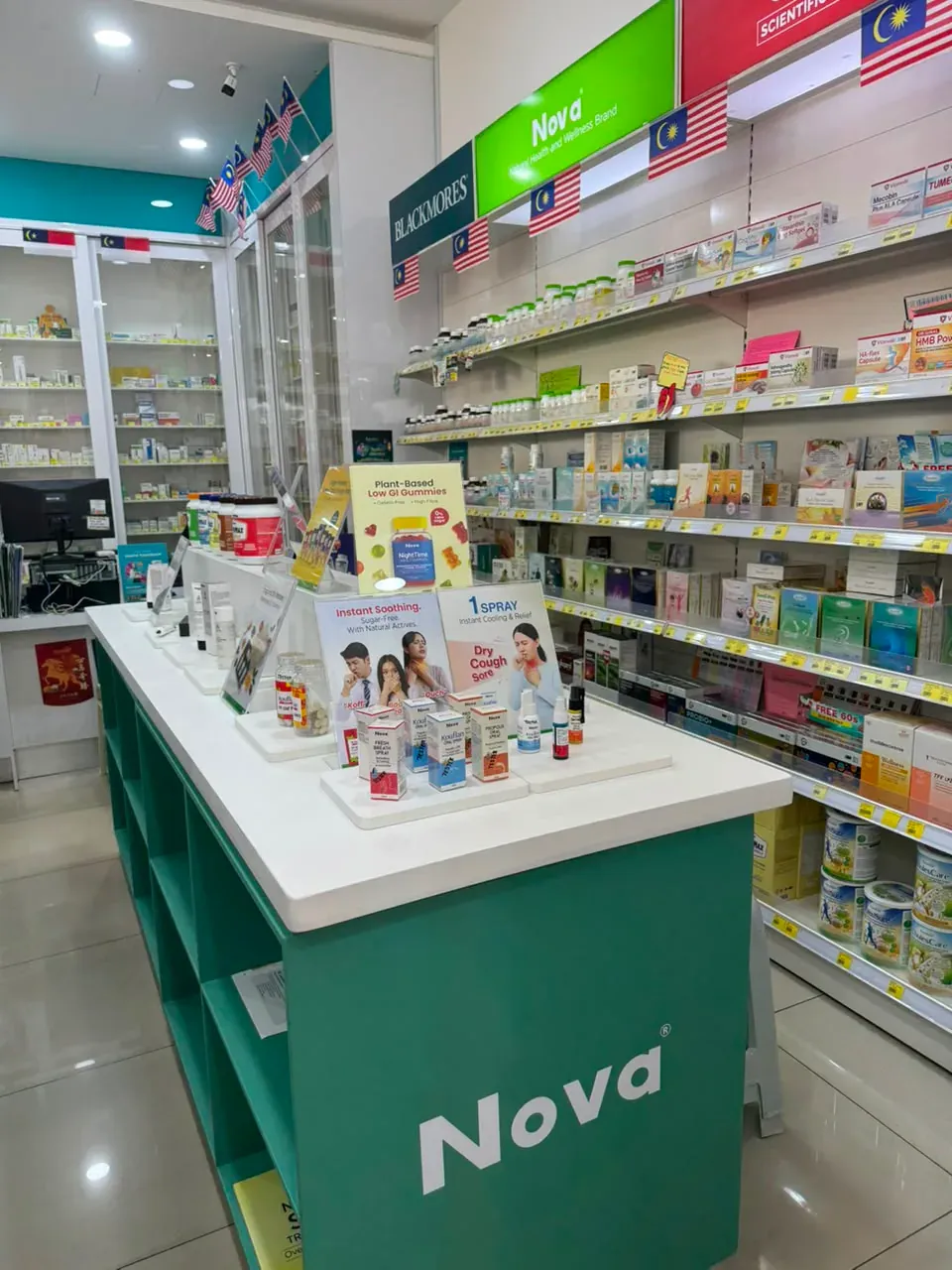 Wellness display inside the Bukit Baru branch